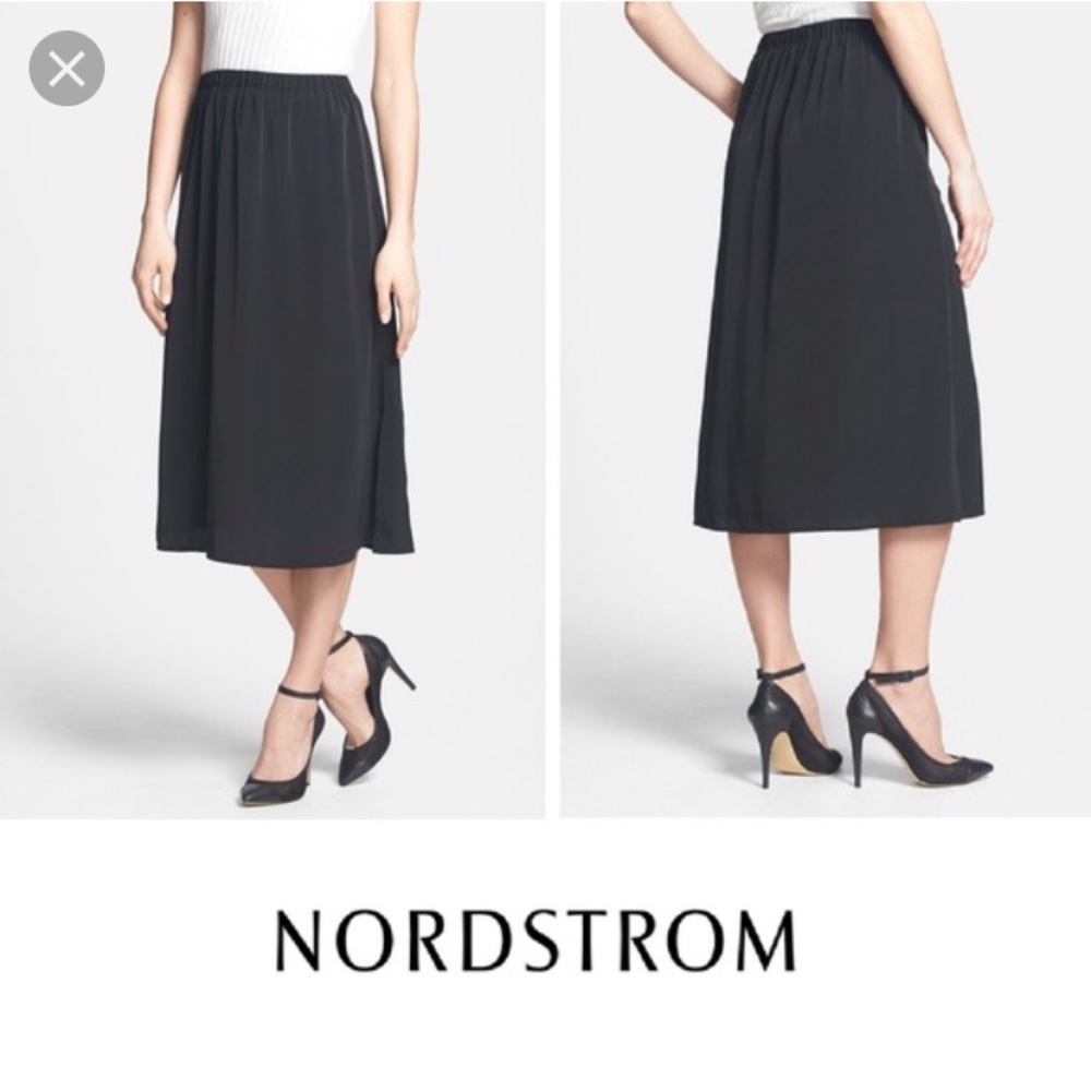 Leith midi black skirt with pockets / Nordstrom